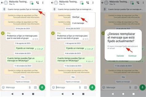 Cómo fijar mensajes en conversaciones de WhatsApp