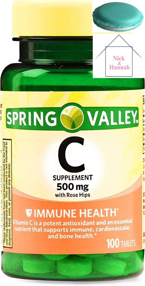 Spring Valley Vitamin C With Rose Hips Supplement 500 Mg 100 Count 1 Mini Pill