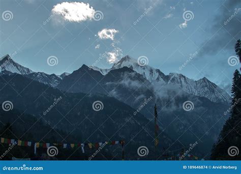 Buddhist Prayer Flags By The Nepalese Mountains Stock Photo Image Of