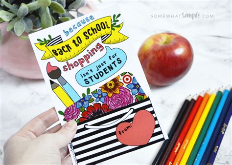 Teacher Gift Card Printable - from Somewhat Simple Living