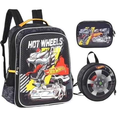 Kit Mochila Escolar Hot Wheels Alto Relevo City Costas G Shopee Brasil