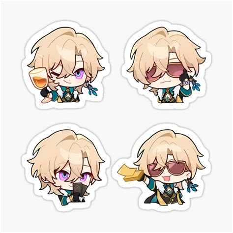 Aventurine Honkai Star Rail Chibi Stickers Set Sticker For Sale By Dudu Inpajamas Redbubble