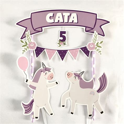 Cake Topper Pincho Adorno Torta Unicornios