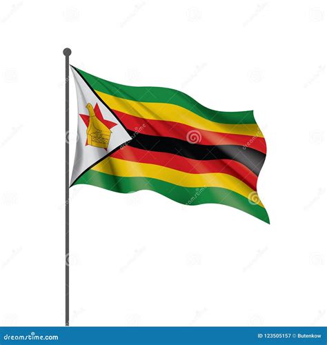 Bandera De Zimbabwe Ejemplo Del Vector En Un Fondo Blanco Ilustración