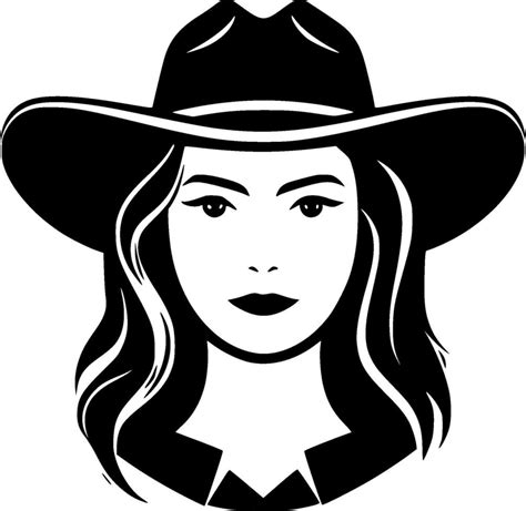 Cowgirl Black And White Vector Illustration 26692030 Vector Art At