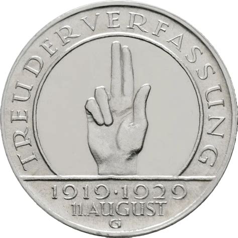 Weimar Reichsmark G Weimarer Verfassung In Vz J