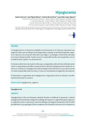 Hipoglucemia Articulo Autor Isabel Leiva Gea Jose Miguel Ramos