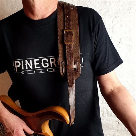 Pinegrove Leather Gs56 Conway Guitar Strap Brown Full Grained Etsy