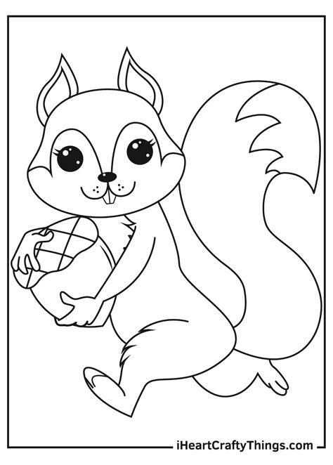 Squirrel Coloring Pages For Toddlers