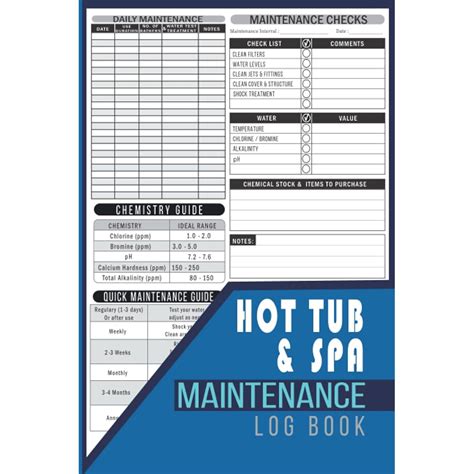 1mo Finance Hot Tub And Spa Maintenance Log Book Buy Now Pay Later