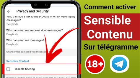 Comment Activer Le Contenu Sensible Sur Telegram Android Et Ios