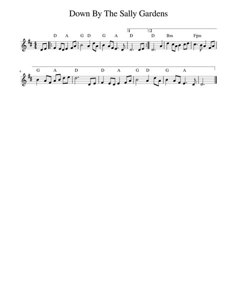 Down By The Sally Gardens Sheet Music For Piano Solo