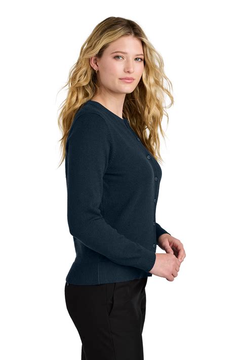 Port Authority Womens Easy Care Crewneck Cardigan Sweater Product