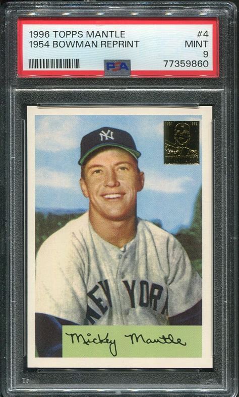 Topps Mantle Bowman Reprint Psa Hof All