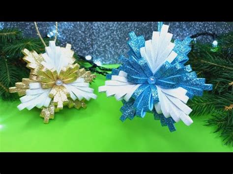 D Snowflake From Glitter Foam Sheet Diy Christmas Ornaments Christmas