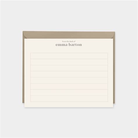 Lined Personalized Note Cards III, Modern Note Cards, Lined Note Cards ...