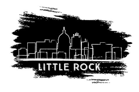 Little Rock Skyline Silhouette. Hand Drawn Sketch. 15707771 Vector Art ...