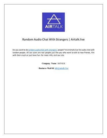 Random Audio Chat With Strangers | Airtalk.live by Air talk Live - Issuu