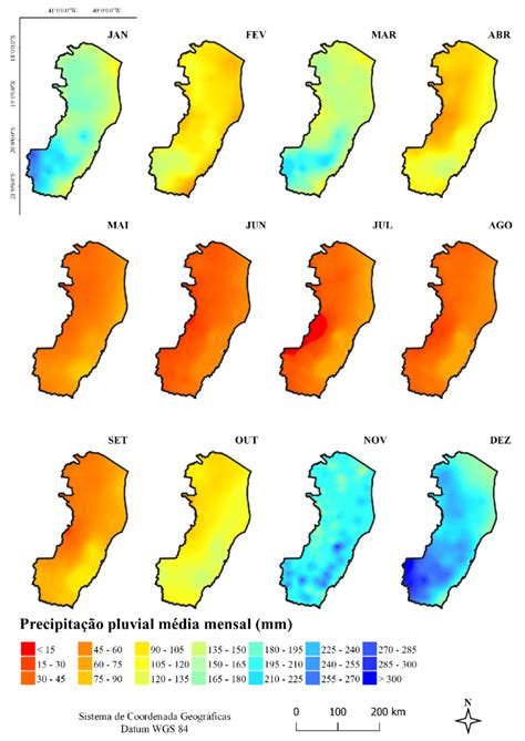 Espacializa O Da Precipita O M Dia Mensal Mm Entre E