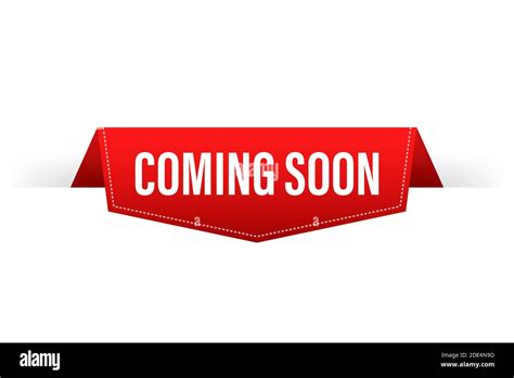 Red Ribbon Coming Soon Promotion Banner Coming Soon Vector Stock