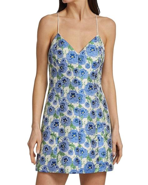 Alice Olivia Alice Olivia Tayla Floral Jacquard Mini Dress In Blue Lyst