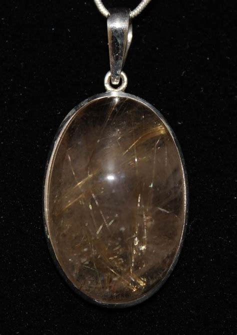 Rutilated Quartz Sterling Silver Pendant - Celestial Earth Minerals