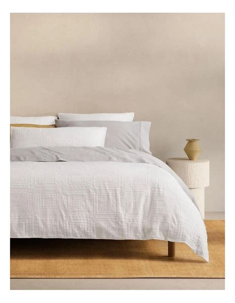 Sheridan Mander Quilt Cover In White Myer