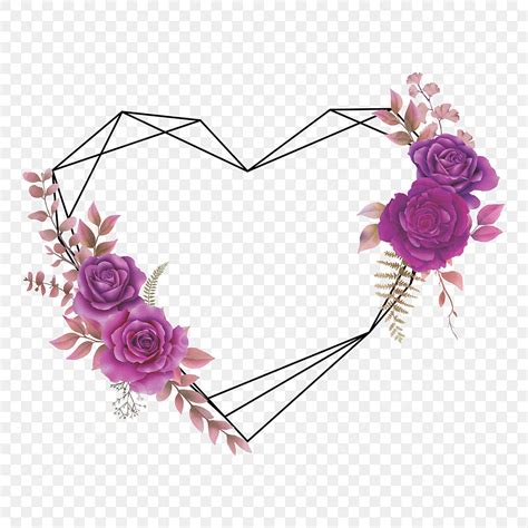 Purple Watercolor Roses Vector Art Png Love Frame With Watercolor