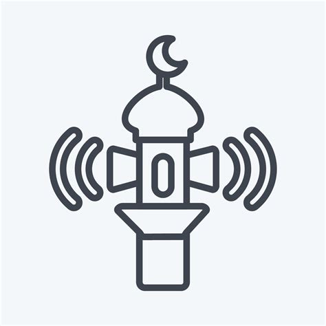 Icon Adhan Call Related To Eid Al Adha Symbol Line Style Simple