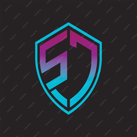 Premium Vector | Sj letter logo in shield shape vector design symbol ...