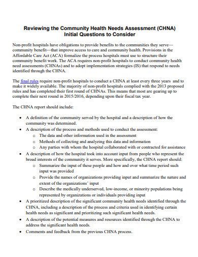 Community Mental Health Needs Assessment Template Prntbl