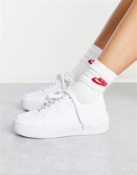 Nike Air Force 1 platform sneakers in triple white - ShopStyle