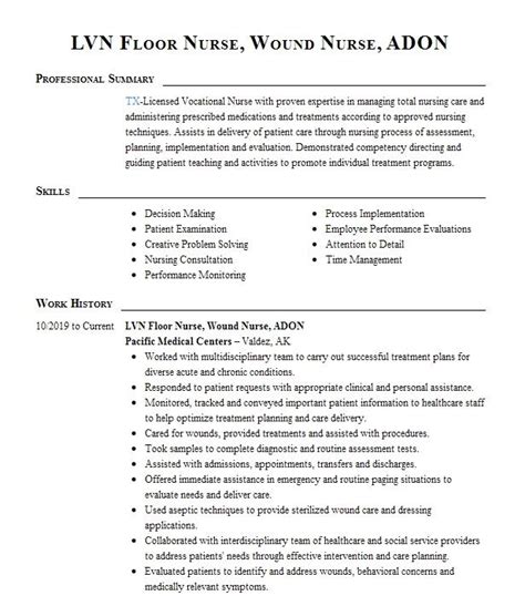 Lvn Adon Resume Example