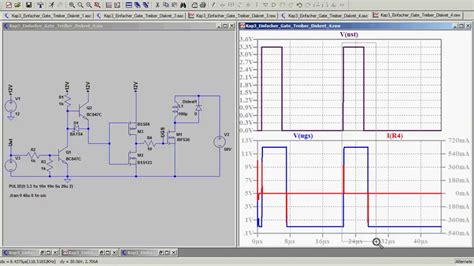 Le3 6c Diskrete Low Side Gate Treiber Für Mosfet Igbt Ltspice Simulation Youtube