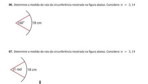 Determine a medida do raio da circunferência mostrada na fi