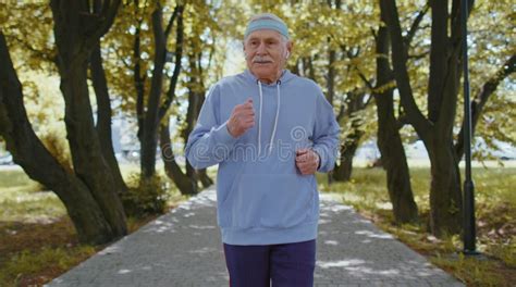 Athletic Fitness Senior Sport Runner Man Grandfather Training Workout