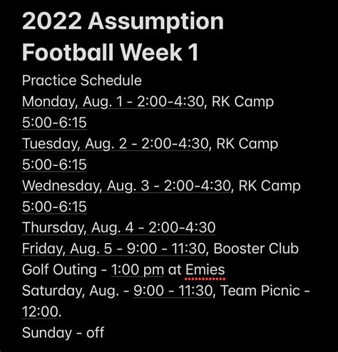 2022 Football Schedule - Assumption High School