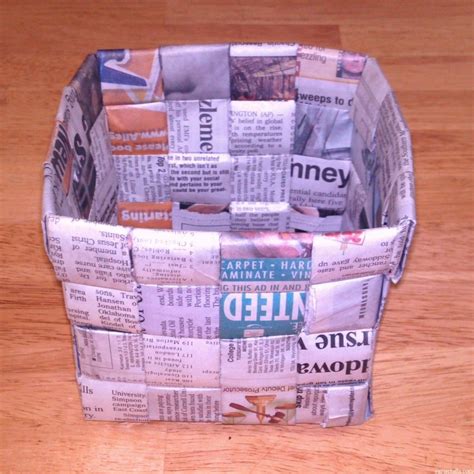 How To Make A Basket From Recycled Newspaper Recycled Paper Crafts Newspaper Basket Magazine