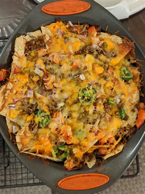 Homemade Nachos Because I Miss Bar Food Seasoned Meat Tomatoes Red