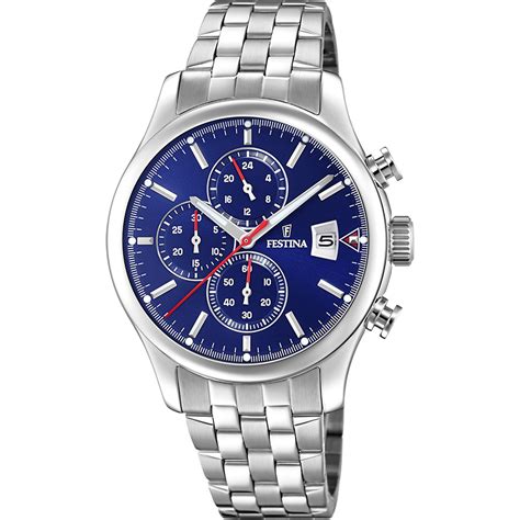 RELOJ FESTINA TIMELESS CHRONOGRAPH F20374 2 AZUL CORREA DE ACERO HOMBRE