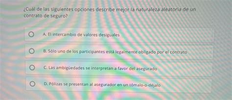 Cul De Las Siguientes Opciones Describe Mejor Studyx