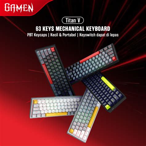 Jual Gamen Titan Keyboard Gaming Mechanical Layout Rgb Light Hot Swappable Full Key Anti