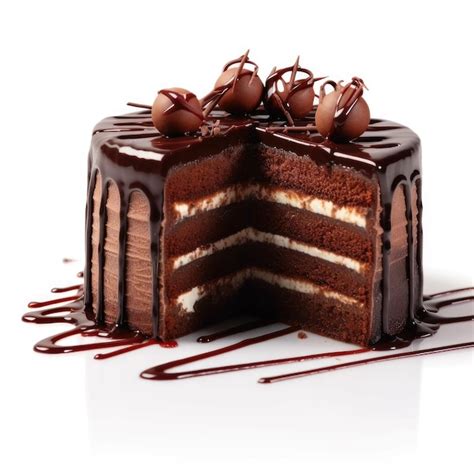 Premium Photo Chocolate Cake 3d Dessert With Choco Drip