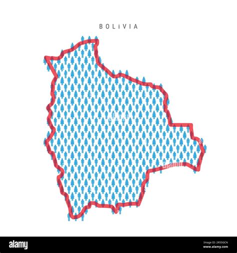 Bolivia Population Map Stick Figures Bolivian People Map With Bold Red