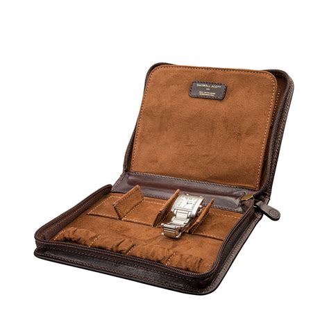 Personalised Leather Travel Watch Case Atella By Maxwell Scott Bags