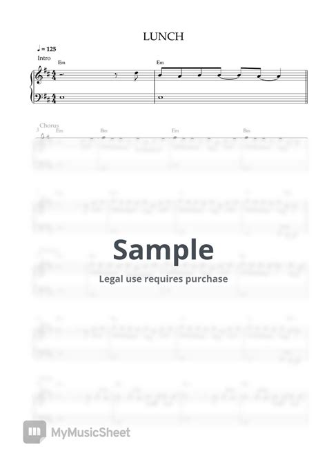 Billie Eilish LUNCH EASY PIANO SHEET Sheets By Pianella Piano