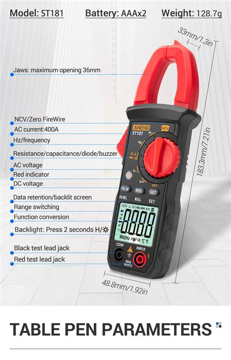 Aneng St Digital Clamp Multimeter Meter Evatech Store