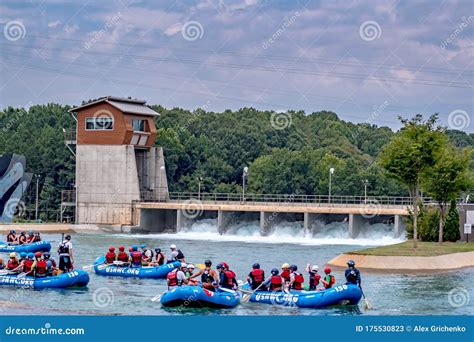 Whitewater Rafting Action Sport At Whitewater National Center In