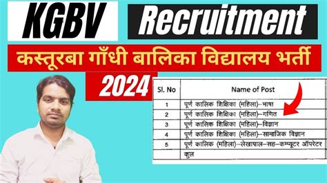 Kasturba Gandhi Balika Vidyalay 2024 KGBV Recruitment 2024 Kasturba