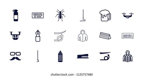 Long Icon Collection 18 Long Filled Stock Vector (Royalty Free) 1135757480